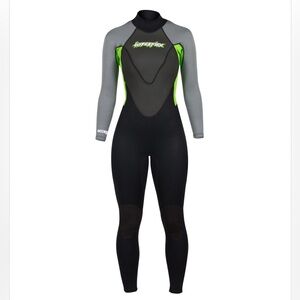 Hyperflex Women's Black and Green Access 3/2 MM Wetsuit Size 14